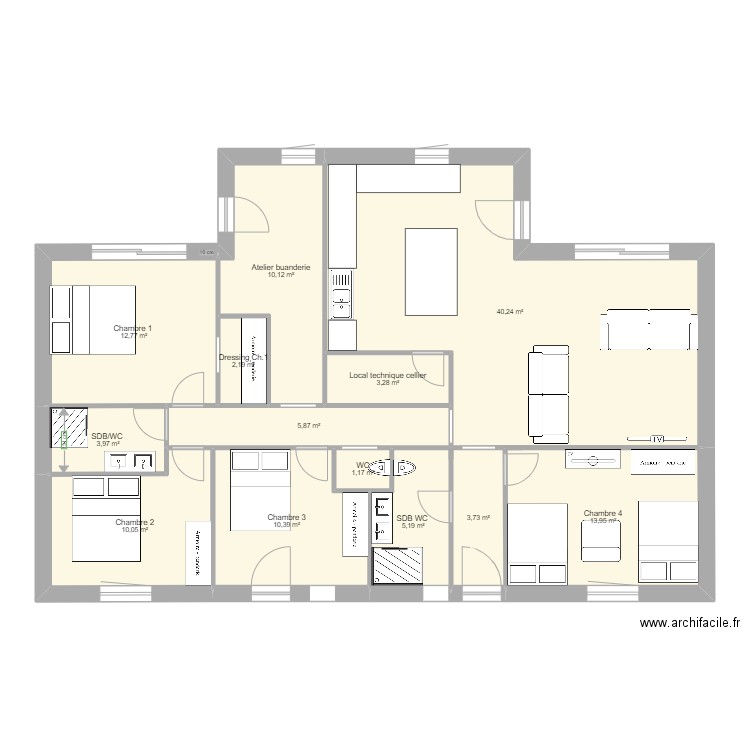 Nouveau Plan BOUTIGNY Simple RDC V2b. Plan de 0 pièce et 0 m2