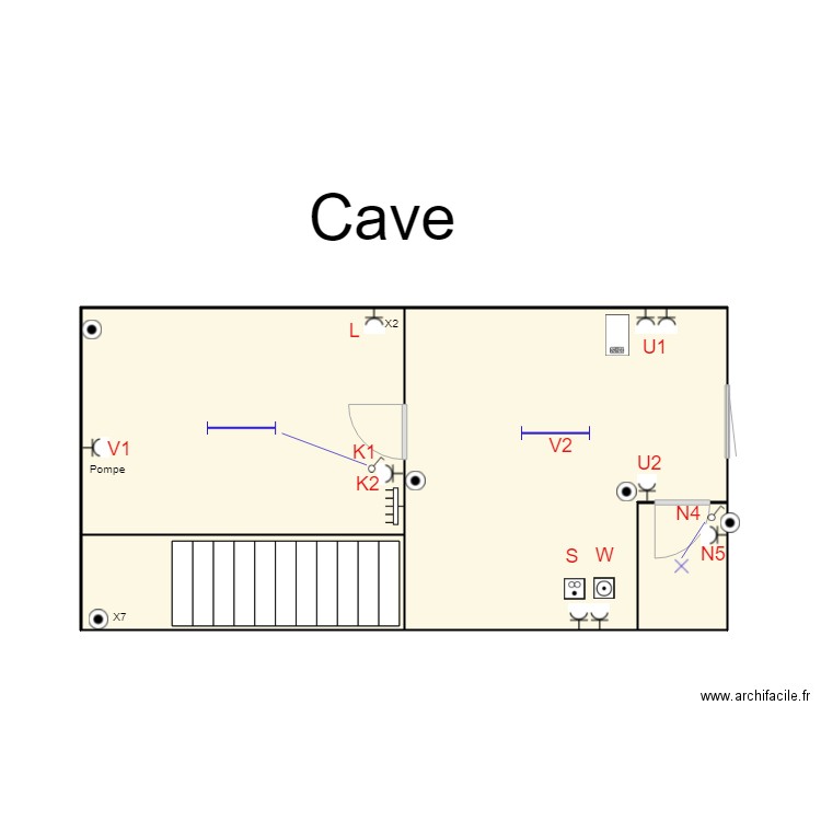 Electricité cave. Plan de 0 pièce et 0 m2