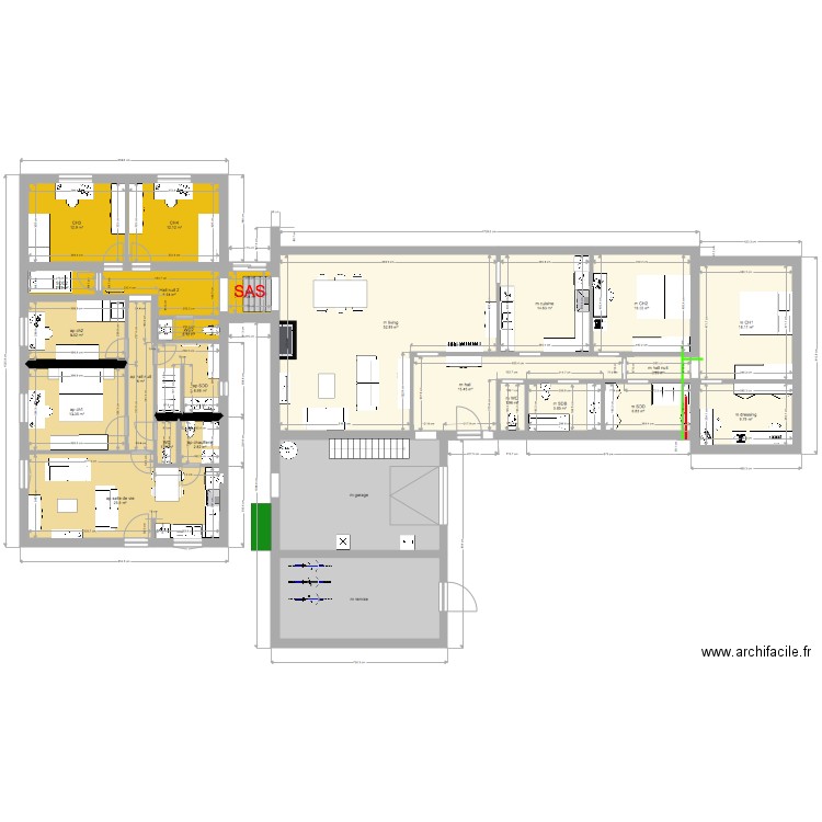 maison 4 ch appart 2 ch 106. Plan de 0 pièce et 0 m2