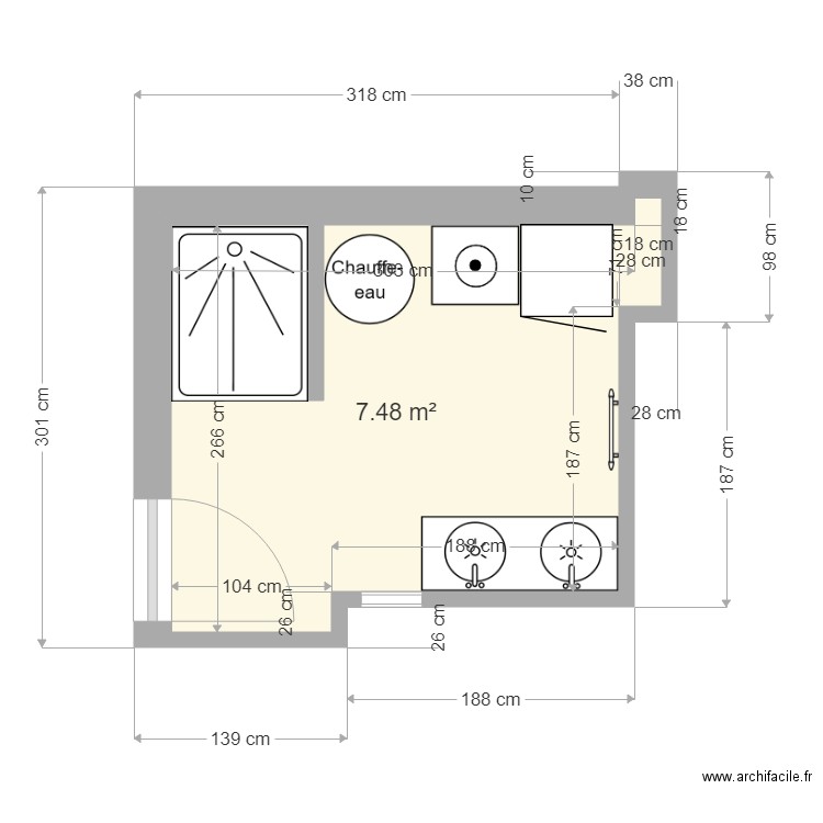 salle de bain visan étage V1. Plan de 0 pièce et 0 m2