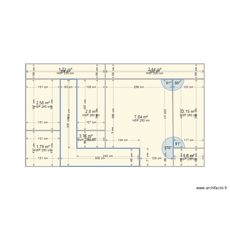 REHABILITATION  4. Plan de 9 pièces et 27 m2