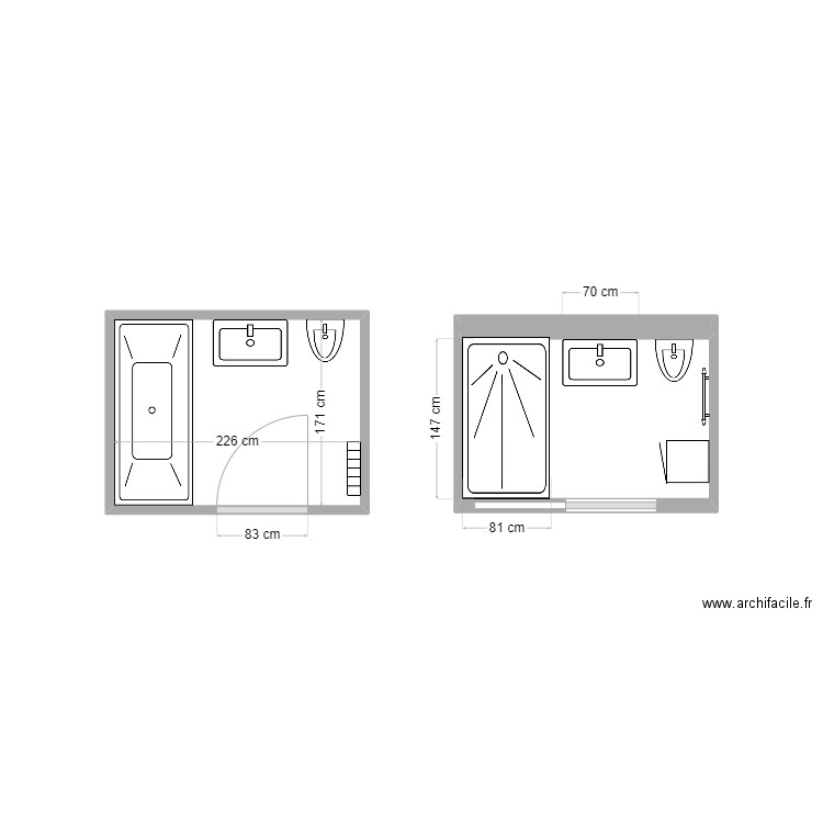 BARRAUD. Plan de 3 pièces et 7 m2