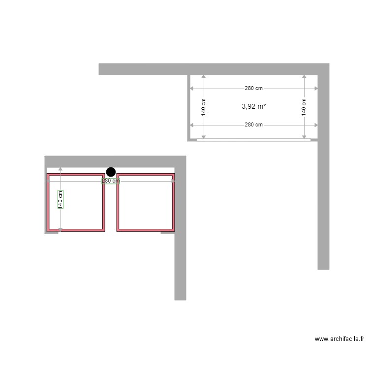 abri piscine. Plan de 1 pièce et 4 m2