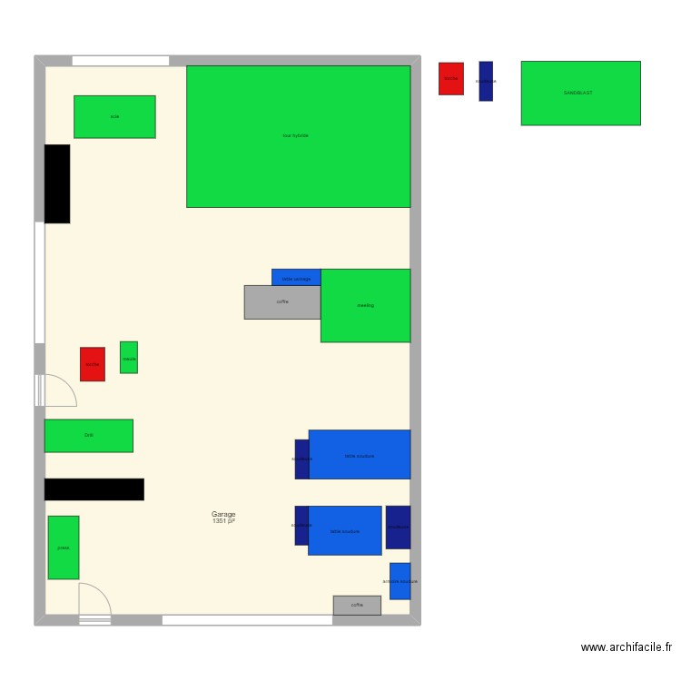 Tour hybride 01. Plan de 1 pièce et 125 m2