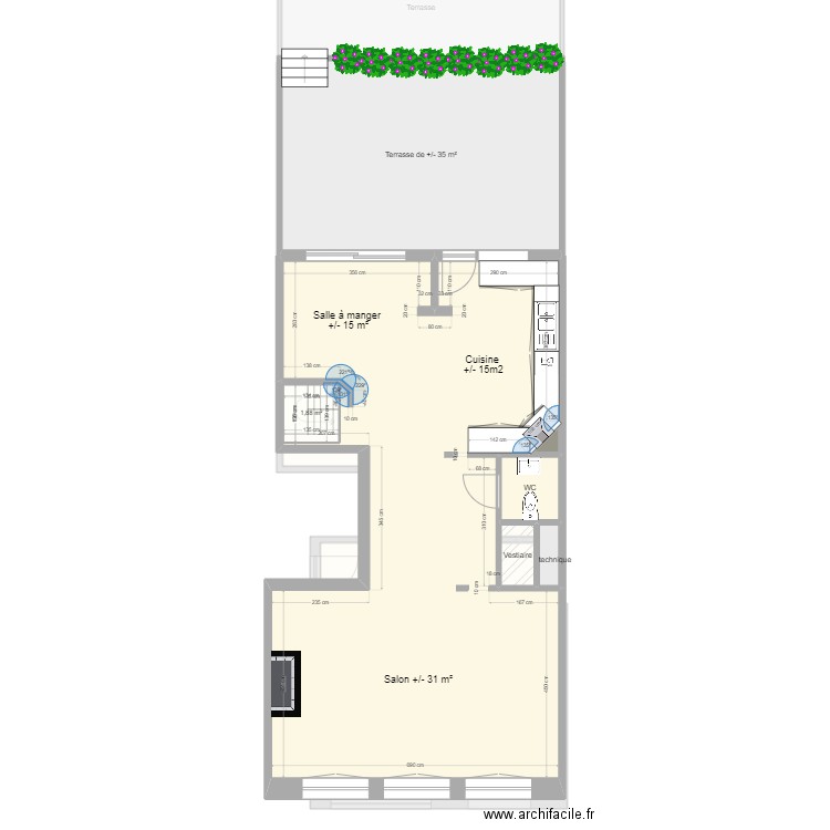 Appartement Ganshoren. Plan de 18 pièces et 223 m2