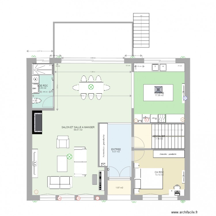 RDC. Plan de 0 pièce et 0 m2