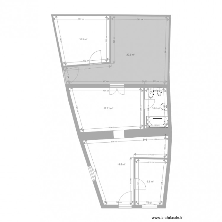 arrouquelas 31. Plan de 6 pièces et 68 m2