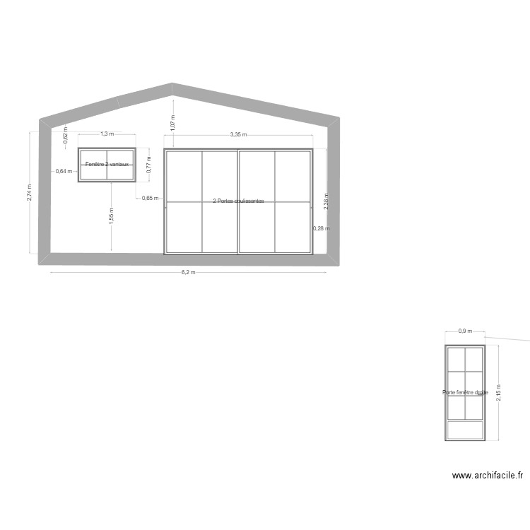 FACADE COTE NORD VERANDA - AVANT TRAVAUX. Plan de 0 pièce et 0 m2