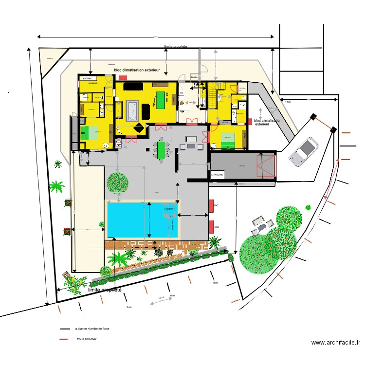 PISCINE 33344. Plan de 23 pièces et 286 m2