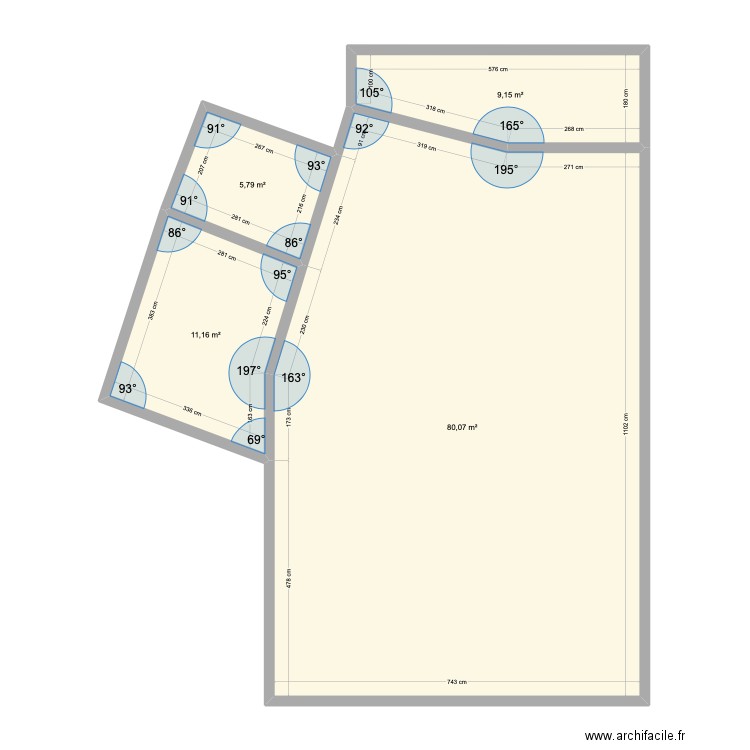 PLAN T4 MODIF ROYAL. Plan de 4 pièces et 106 m2