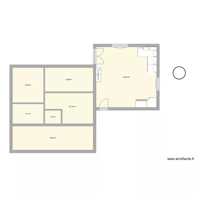BIssy - Bellevarde. Plan de 7  et 82 m²