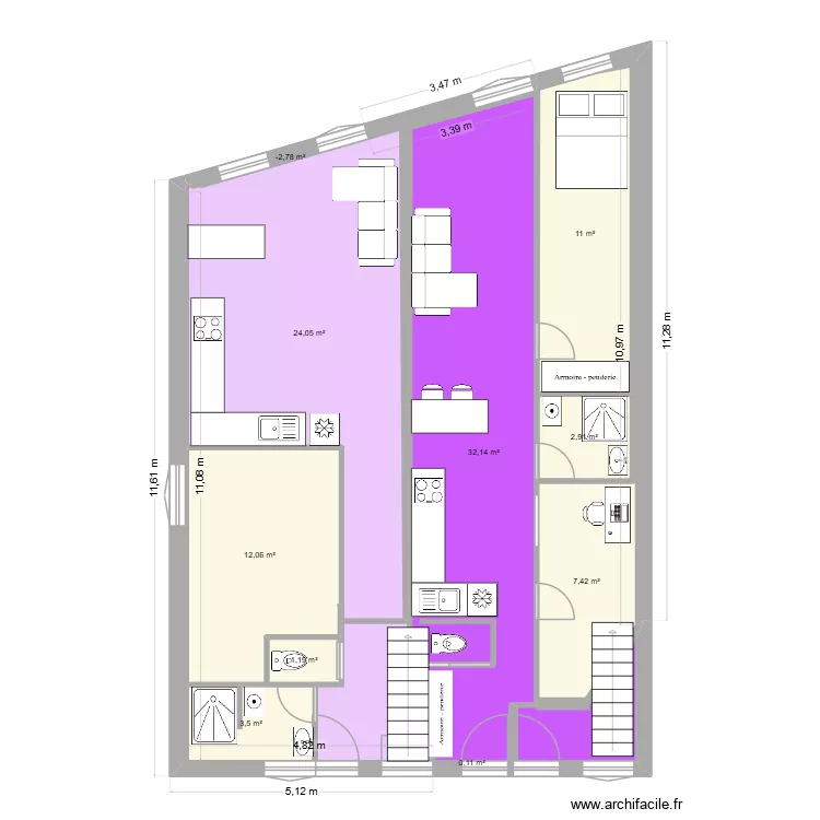RDC GSA. Plan de 10  et 98 m²