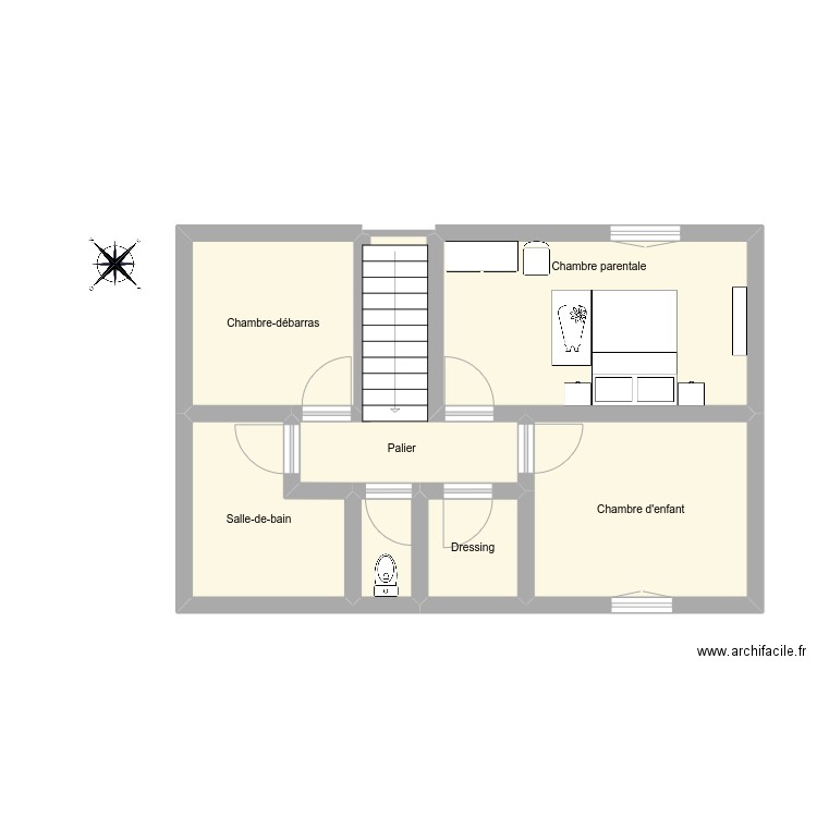 1_étg. Plan de 7 pièces et 47 m2