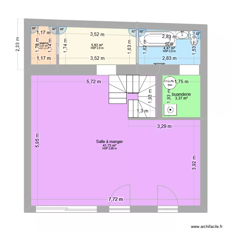 bas maison. Plan de 5 et 58 m² bas maison. Plan de 5 et 58 m²