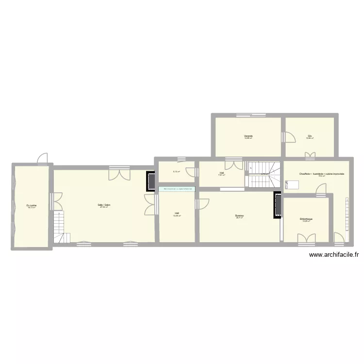 MONTFAVILLE RDC. Plan de 11  et 185 m²
