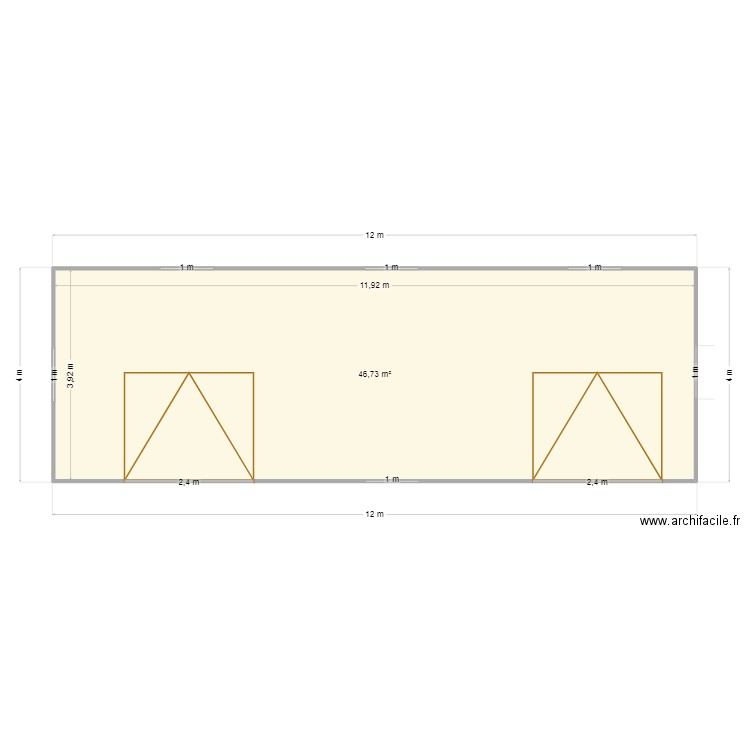 plan de masse grainerie. Plan de 1 pièce et 47 m2