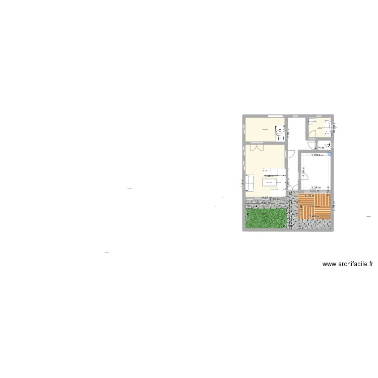 PLAN DE MAISON Algerie. Plan de 4 pièces et 85 m2
