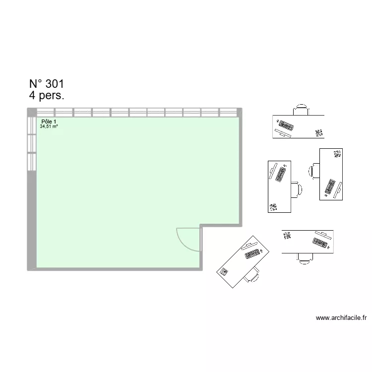 301_P&ocirc;le_1. Plan de 1  et 35 m²