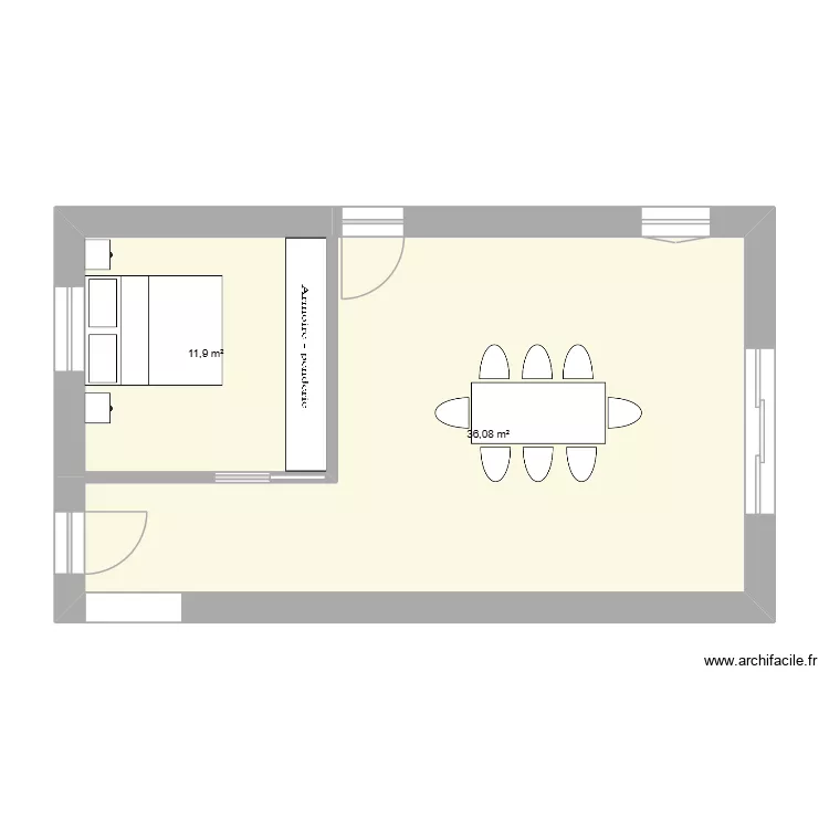 la remaudi&eacute;re. Plan de 2  et 48 m²