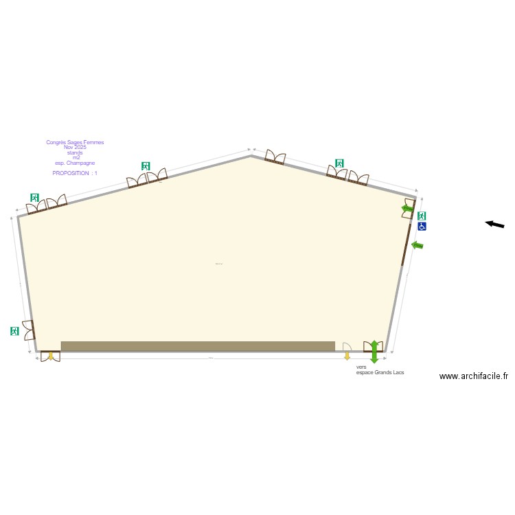 Congrès Vierge  espace champagne prop 1. Plan de 1 pièce et 584 m2