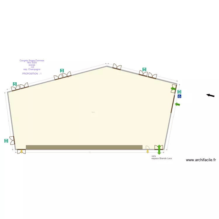 Congr&egrave;s Vierge  espace champagne prop 1. Plan de 