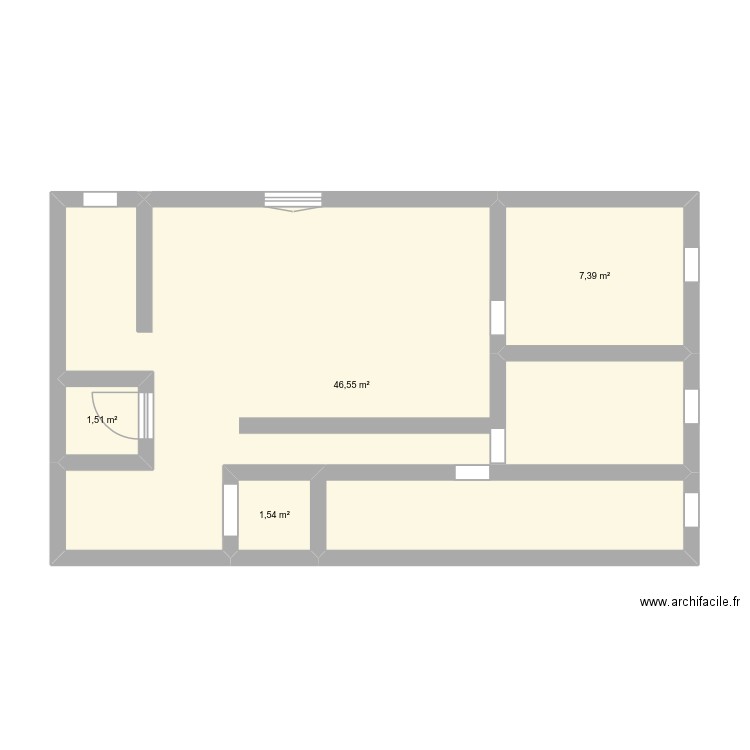 dreux. Plan de 4 pièces et 57 m2