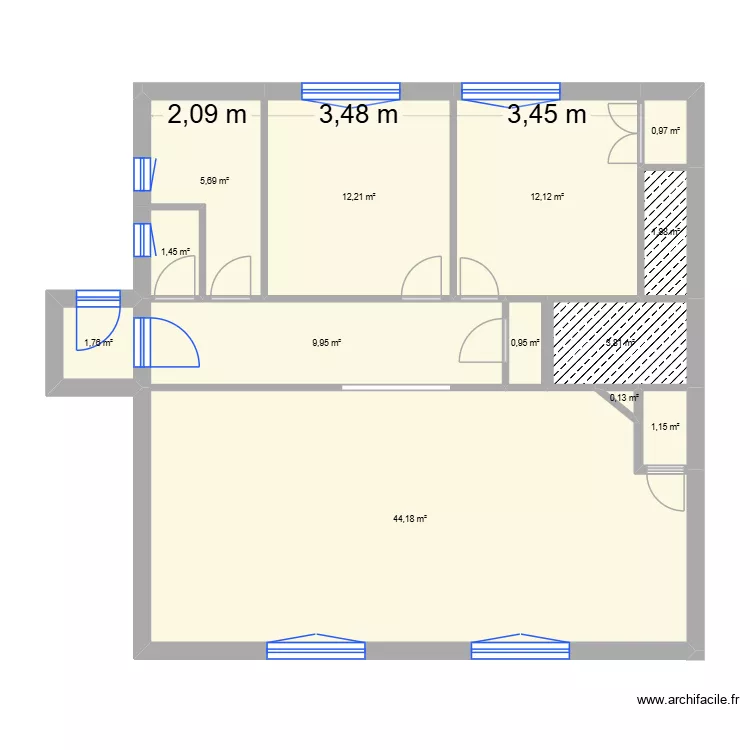1er etage croisic. Plan de 13 Pièces et 96 m² 1er etage croisic. Plan de 13 Pièces et 96 m²