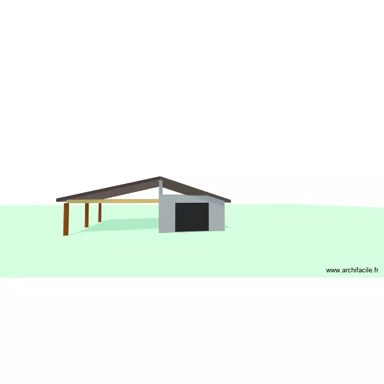 Plan 3D. Plan de 1  et 27 m²
