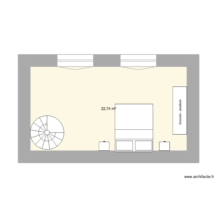 &eacute;tage. Plan de 0 pièce et 0 m2