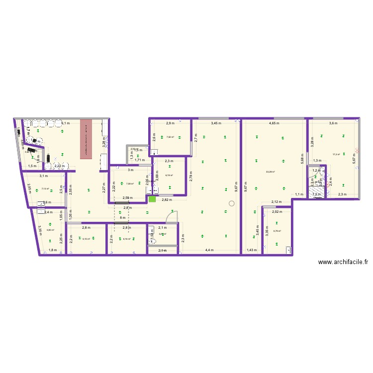 ELEC PLOMBERIE LUMIERE. Plan de 16 pièces et 195 m2