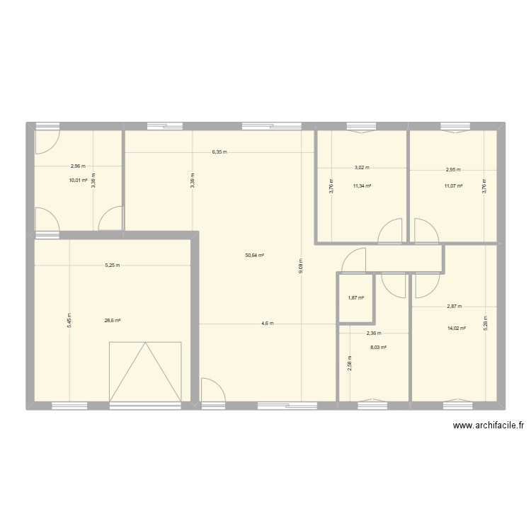 Maison CORDOUAN. Plan de 8 pièces et 136 m2