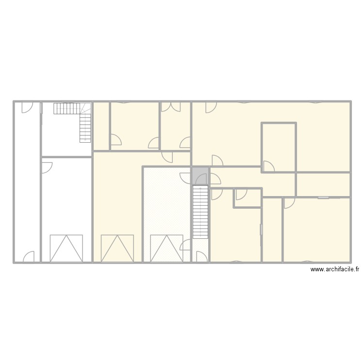 RDC brut sans nom et superficie V1. Plan de 18 pièces et 283 m2