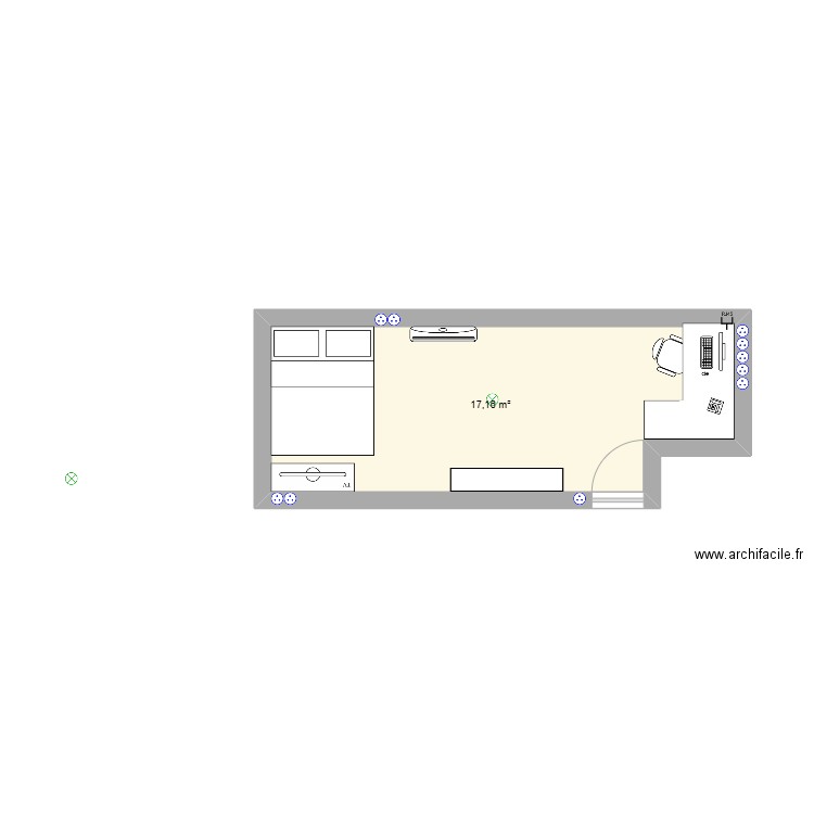 Maisonn. Plan de 1 pièce et 17 m2