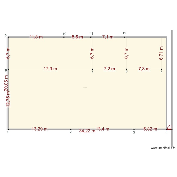 dimensionsrelles semelles  hangar1 et 2. Plan de 1 pièce et 667 m2