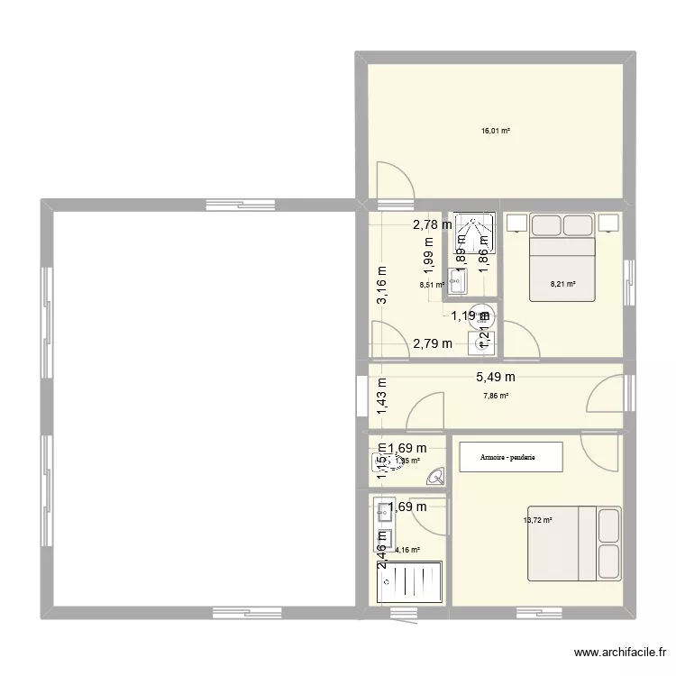projet 1. Plan de 6  et 91 m²