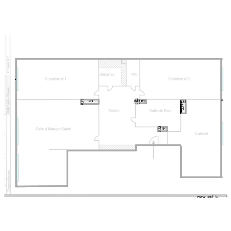 plan paris 18 Nico Vide. Plan de 5 pièces et 8 m2