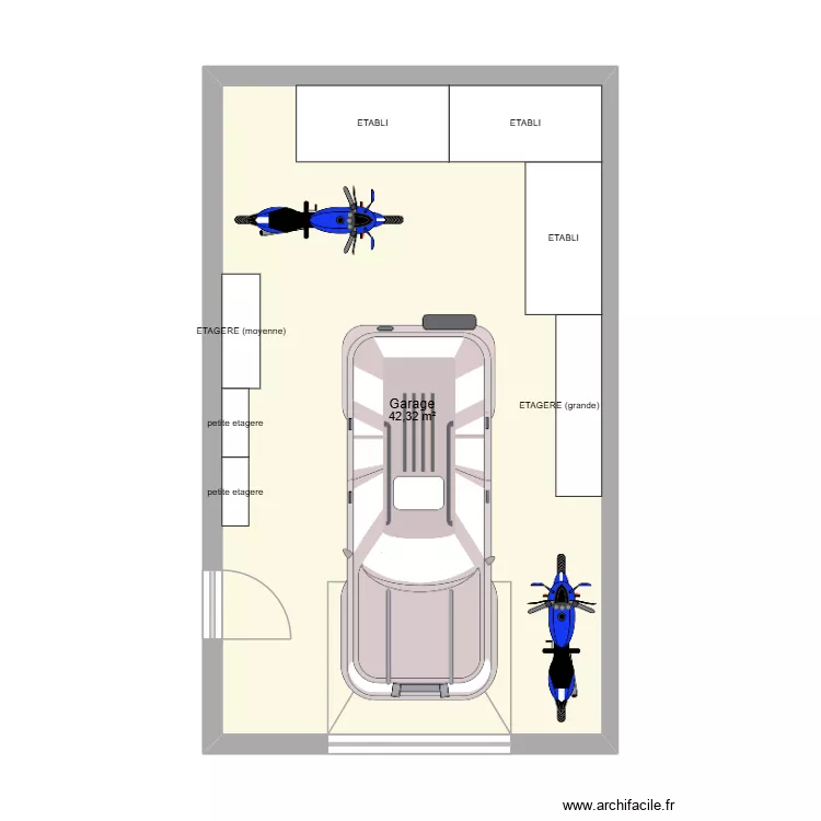 am&eacute;nagement garage. Plan de 