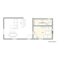 Salon arrière cuisine salle entrée