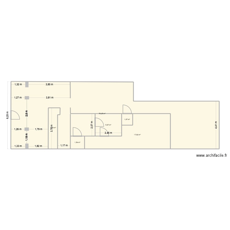 Test. Plan de 6 pièces et 105 m2