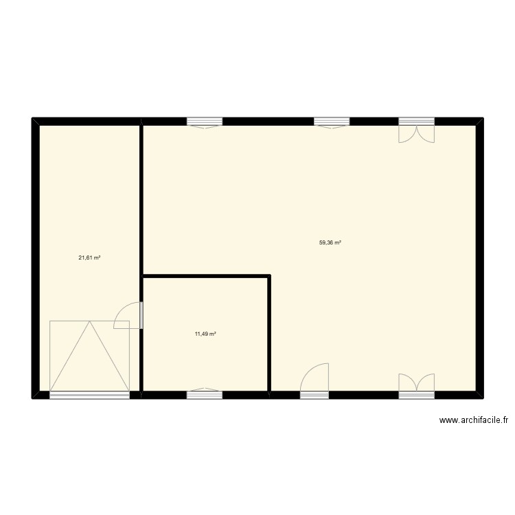 lormaison. Plan de 3 pièces et 92 m2