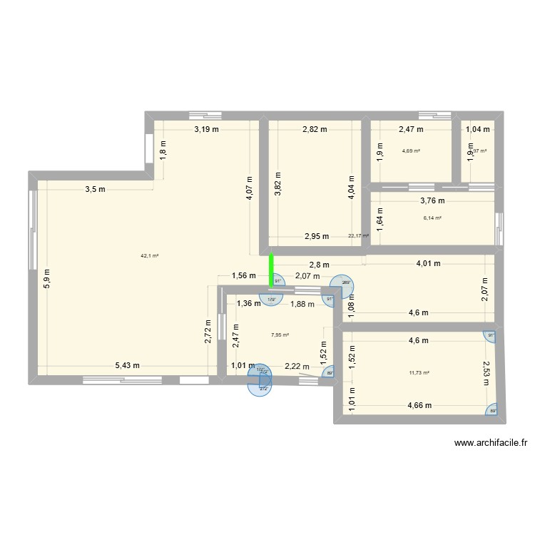 PLEIN PIED 1. Plan de 0 pièce et 0 m2