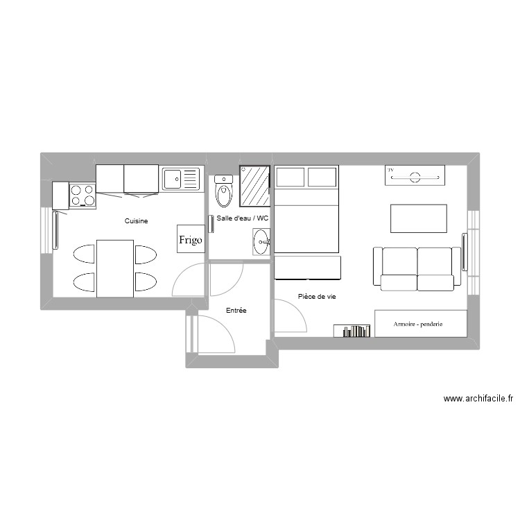 Tarlet meublé 29. Plan de 6 pièces et 30 m2