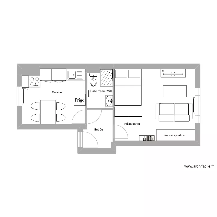 Tarlet meubl&eacute; 29. Plan de 