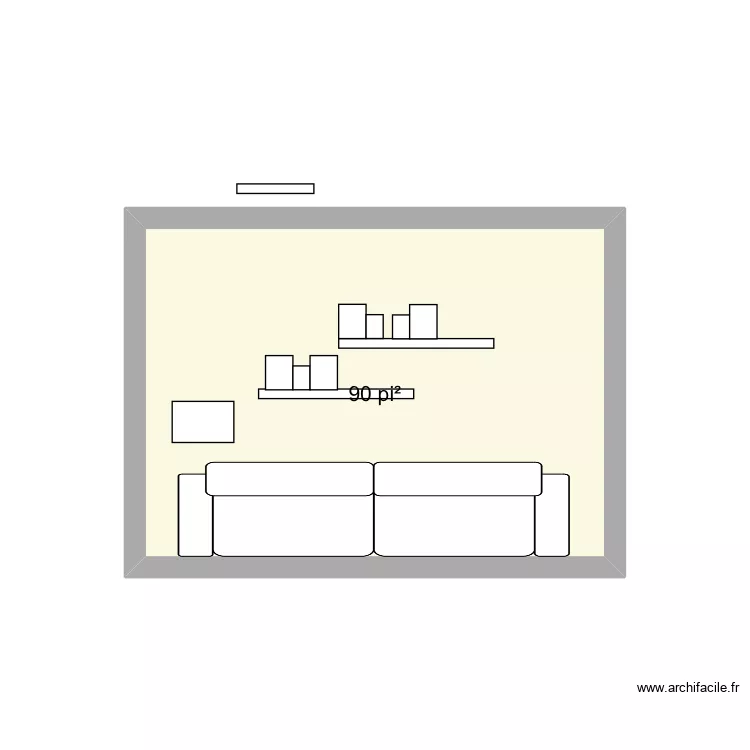 Mur salon tablette photo 2. Plan de 