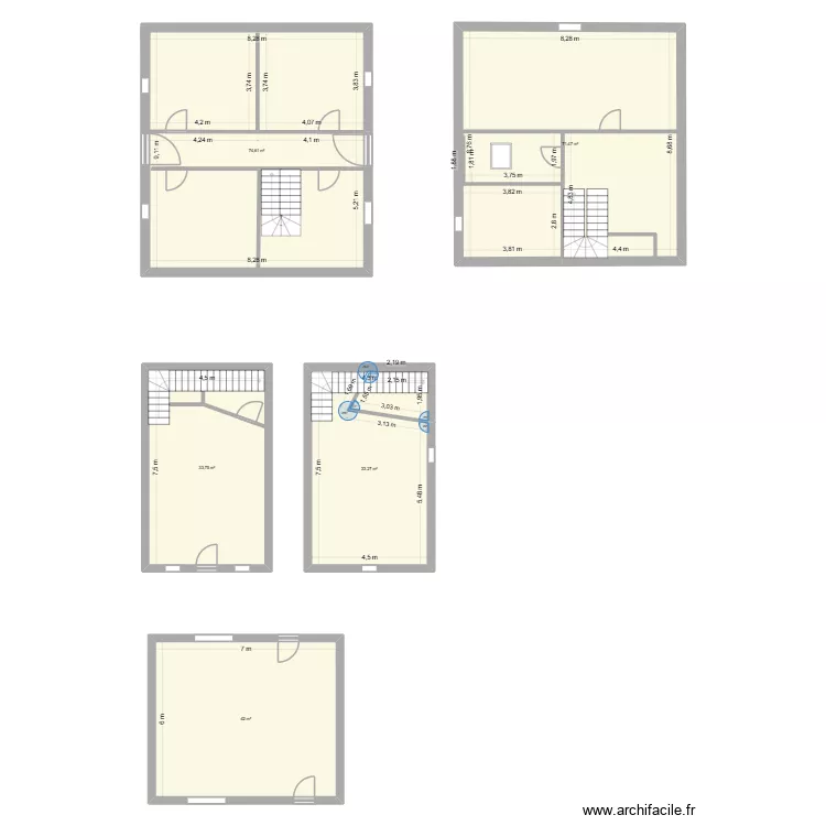 Plan Pierre Curie. Plan de 5  et 255 m²