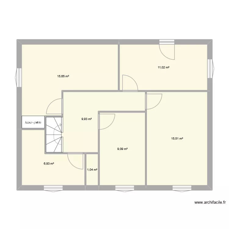PROJET RENO. Plan de 7  et 69 m²