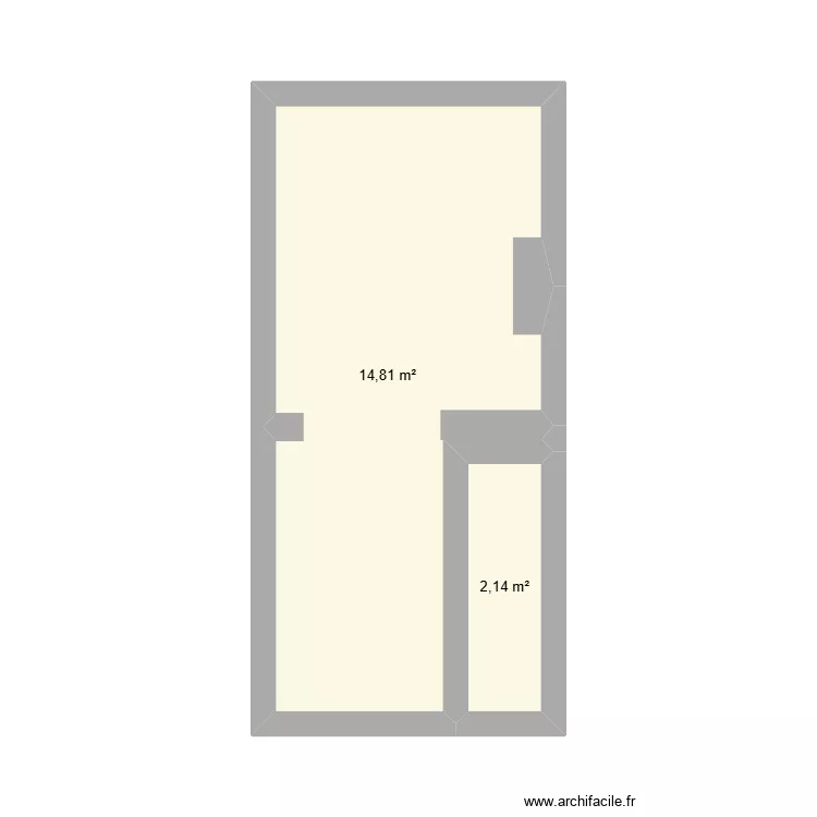 ch1 current surface. Plan de 2  et 17 m²