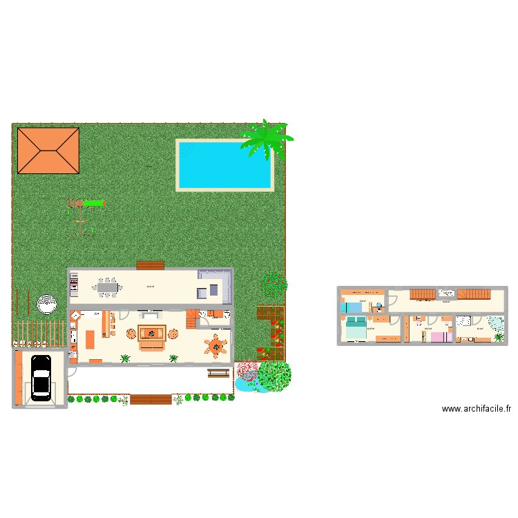 petite maisonette. Plan de 10 pièces et 189 m2