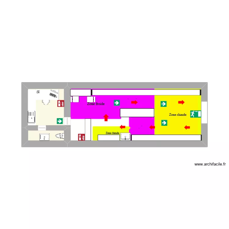 Avril Cosm&eacute;tique bio. Plan de 8 pièces et 21 m²