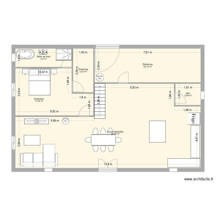 grange. Plan de 0 pièce et 0 m2